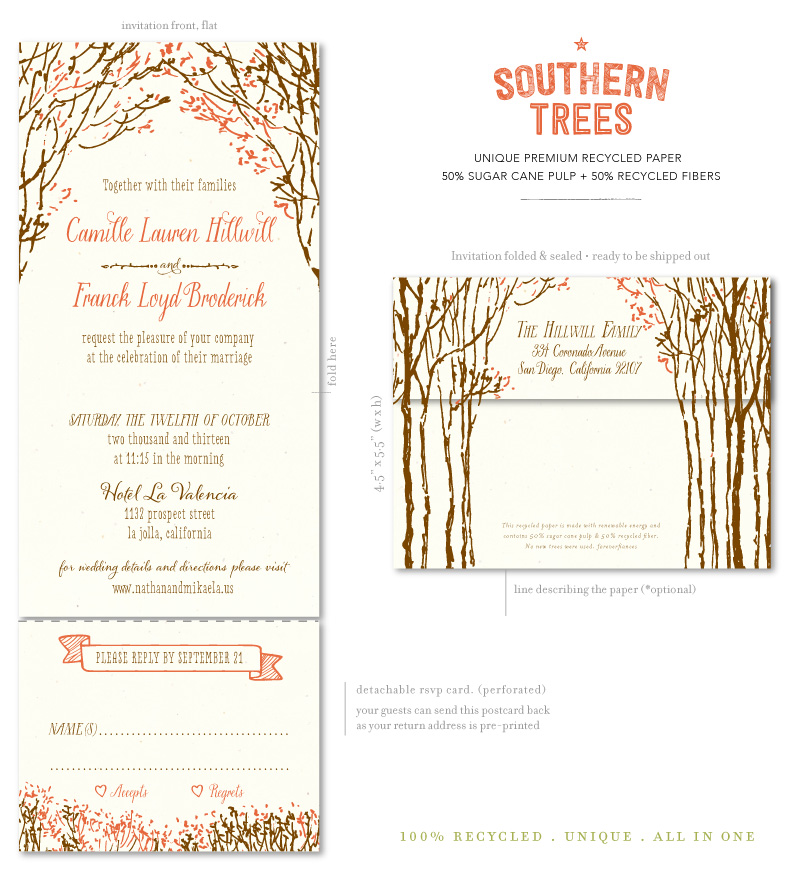 Southern Trees Wedding Invitations