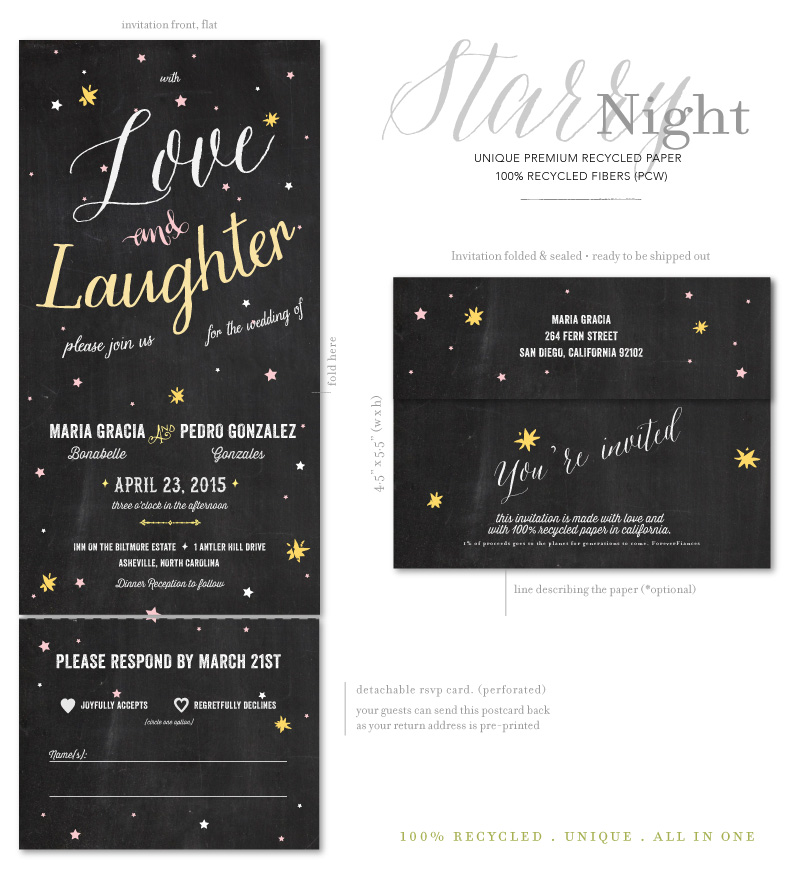 Starry Night wedding invitations