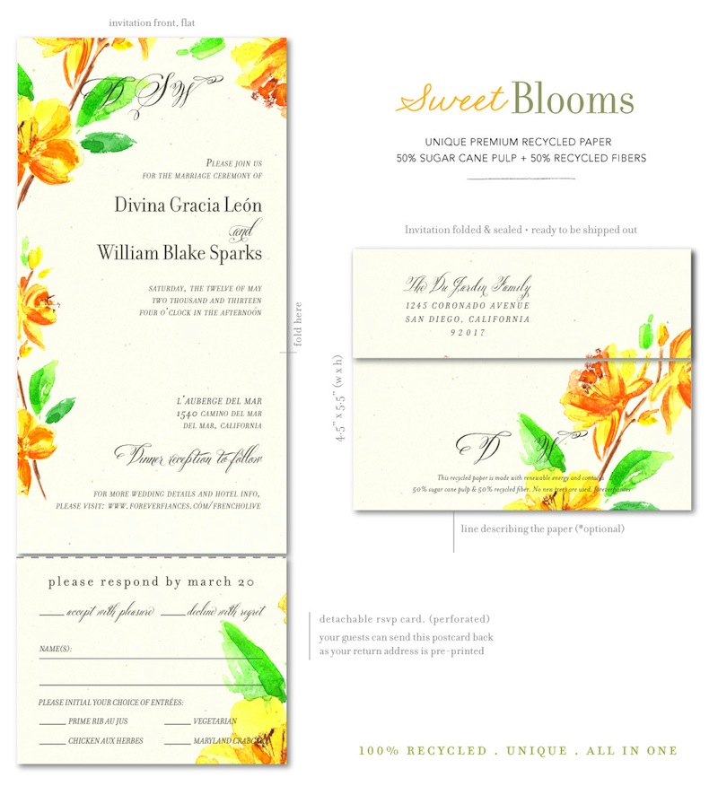 Sweet Blooms Wedding Invitations