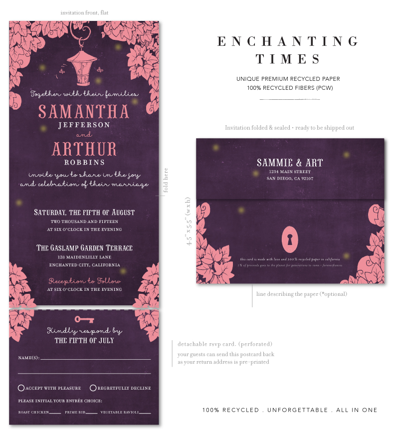 enchanting garden wedding invitations
