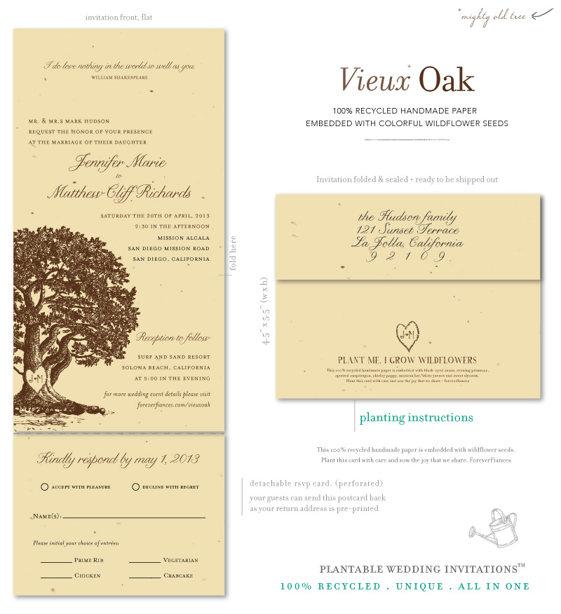 Oak Tree wedding invitations