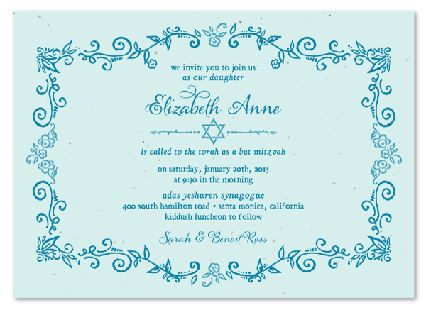 Tiffany Blue Bat Mitzvah Invitations