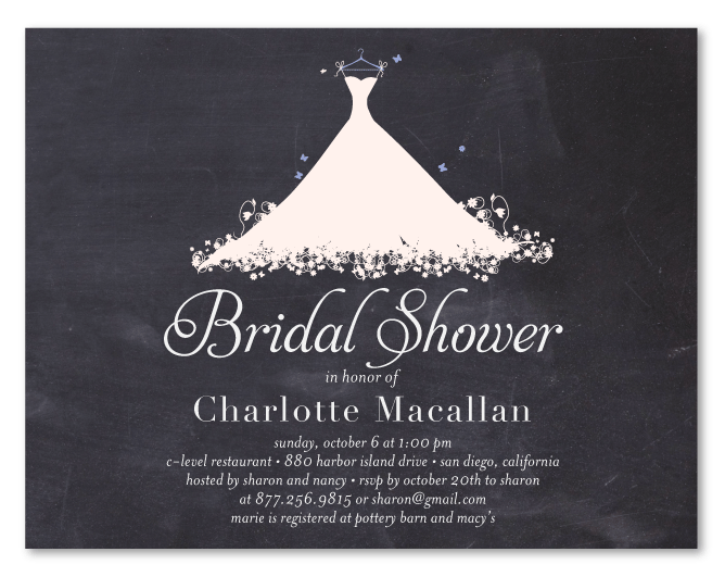 Bridal Shower invitations - Wonderful Gown