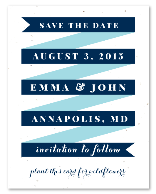 Navy Theme Save the Date wedding cards