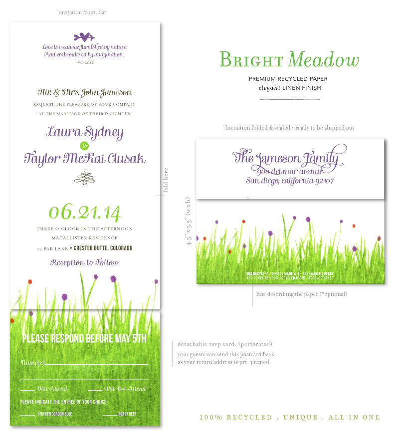 Wildflowers Meadow Wedding Invitations