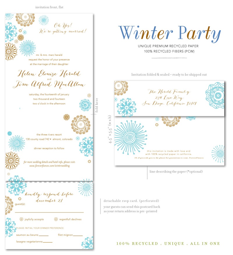 Winter Party wedding invitations