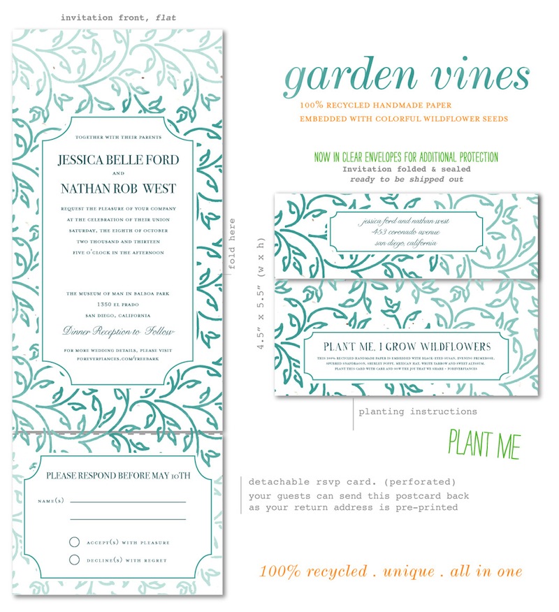 Garden Vines Wedding Invitations