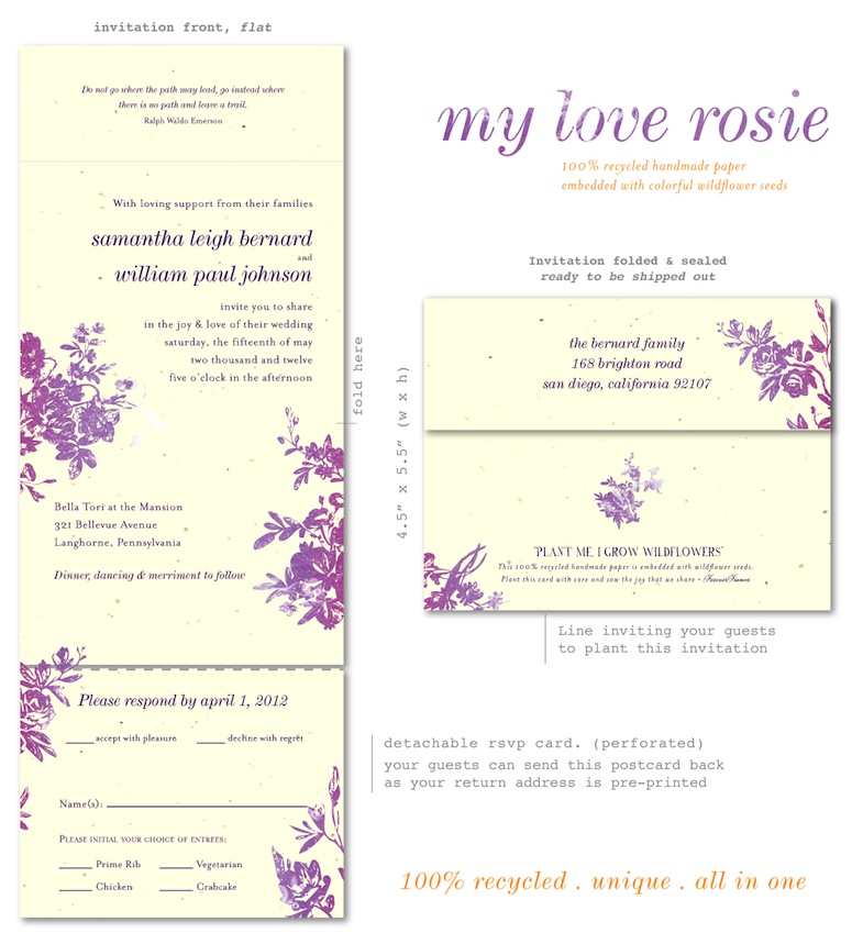 Plantable Paper wedding invitations