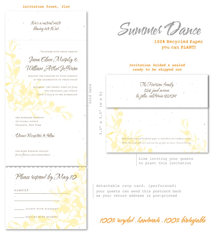 Weding invitations Summer Dance All in One 