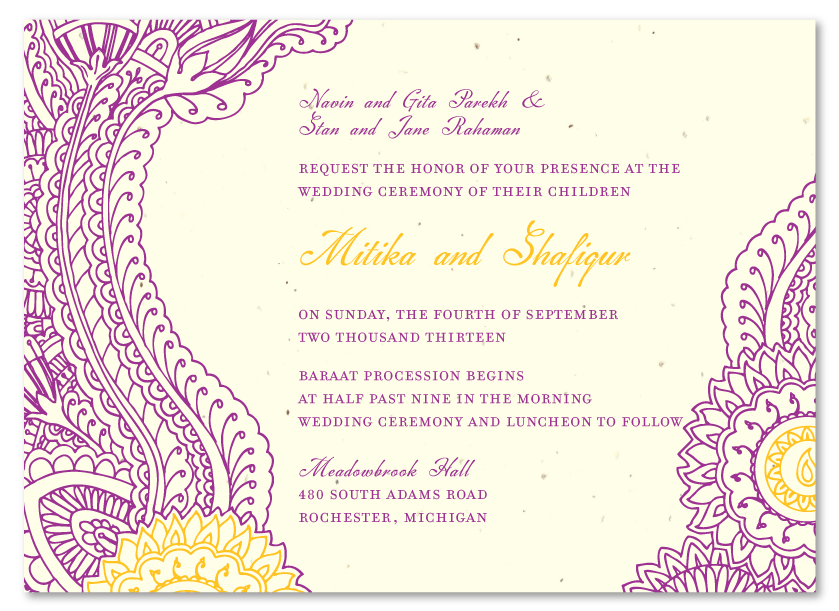 Indian wedding invitations Indian Paisley