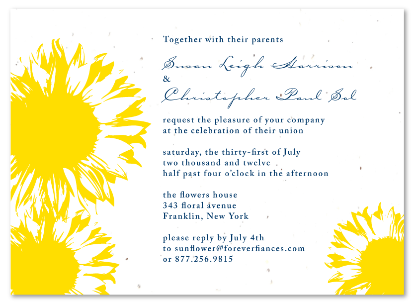 royal blue and yellow wedding invitations