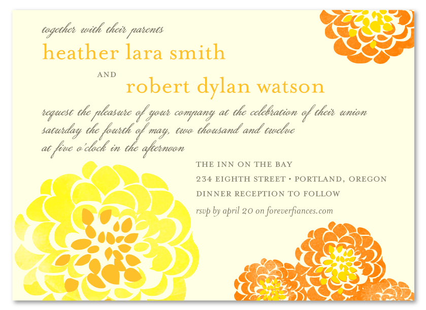 yellow wedding invitation diy