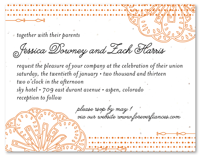 Spanish Theme wedding invitations Feliz