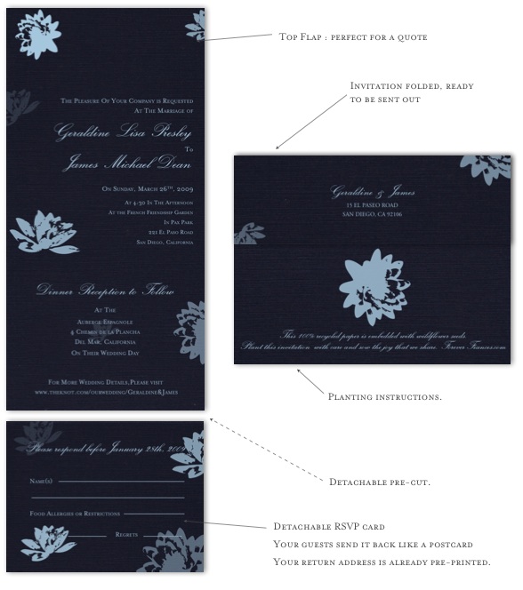 Recycled wedding invitaitons plantable wedding invitations
