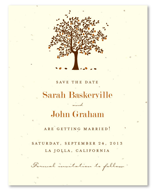 Apple Tree Save the Date wedding invitations