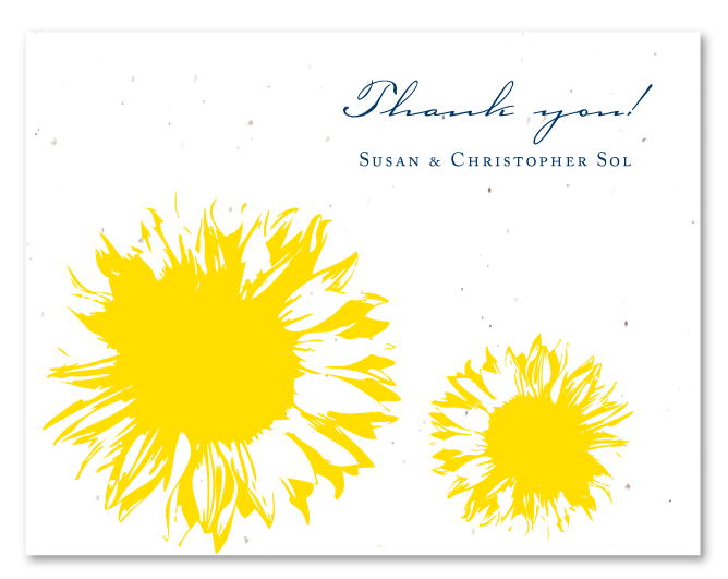 handmade thank you card designs. Sunflower thank you notes on
