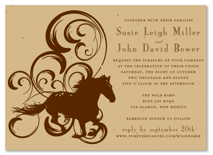 Horse wedding invitations