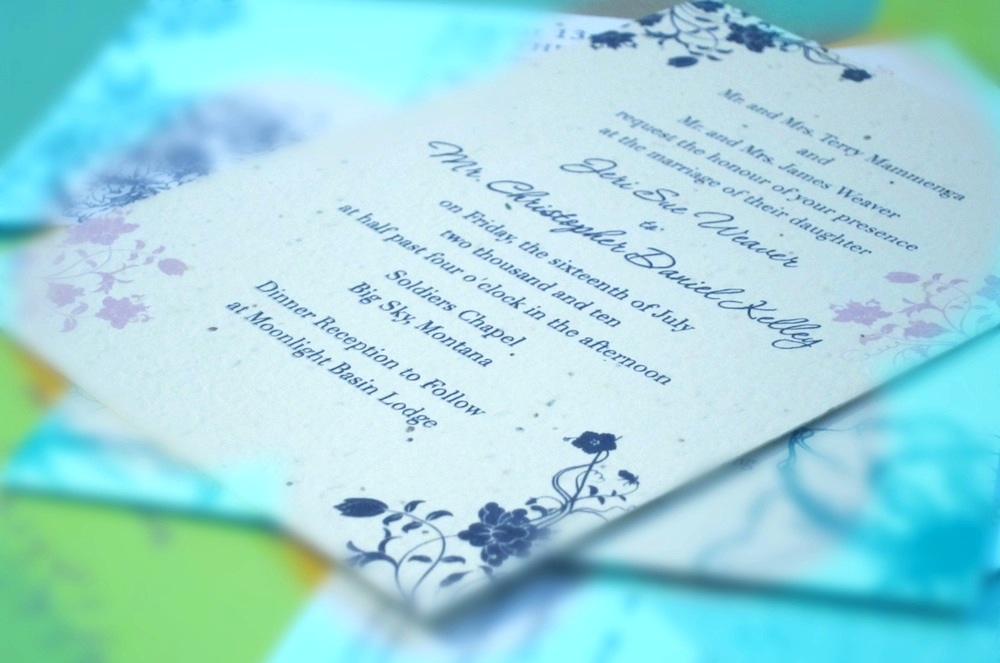 garden wedding invitations (deep purple)