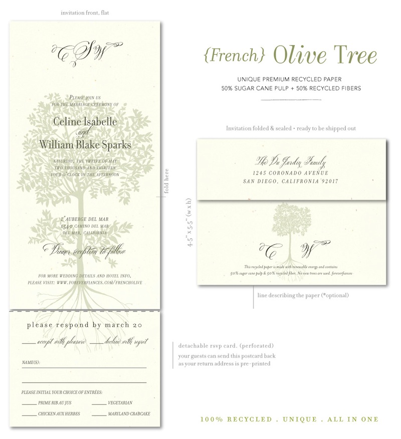 Olive Tree wedding invitations
