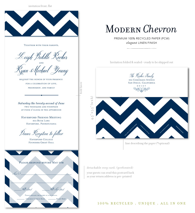 Chevron Wedding Invitations