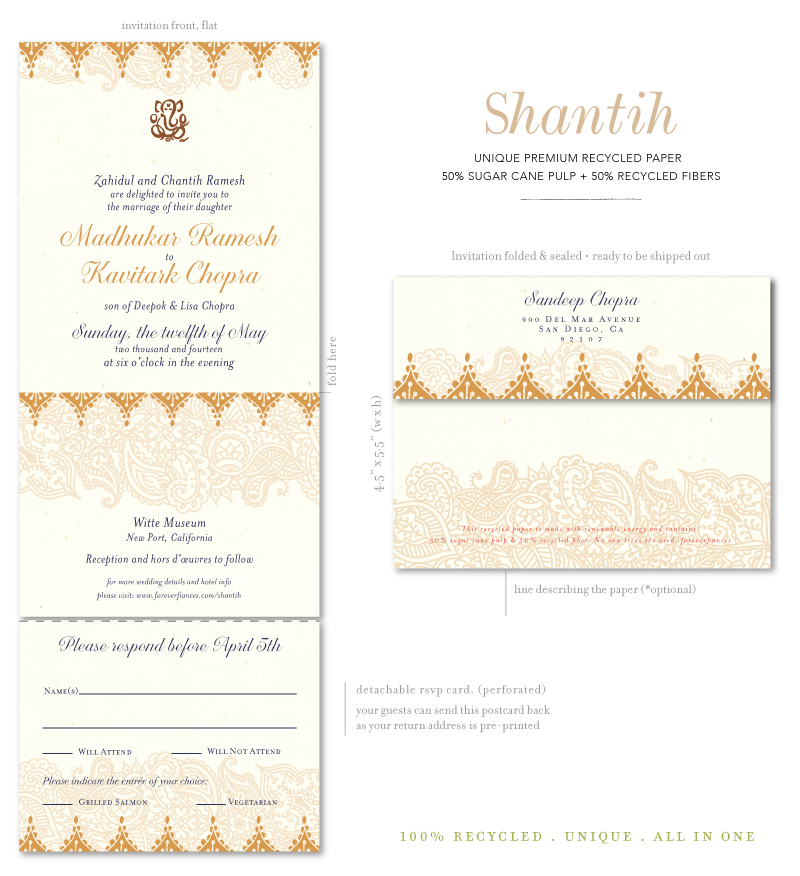 Indian wedding invitations Shantih