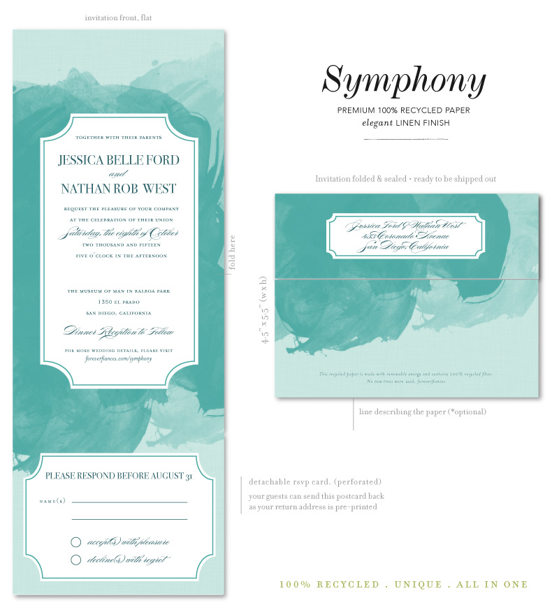 Symphony wedding invitations