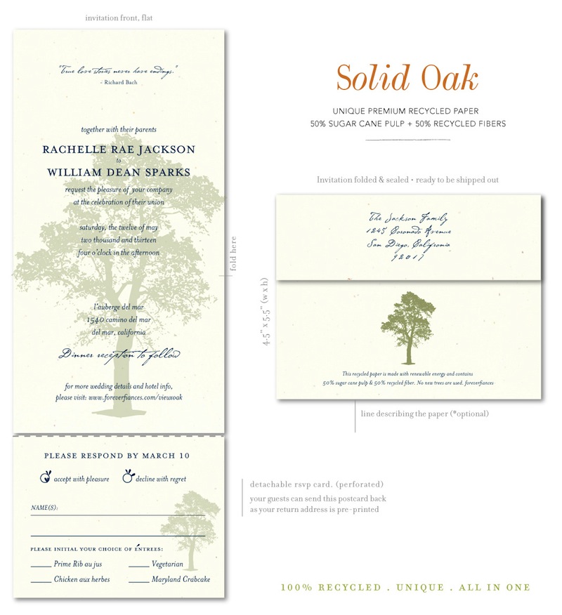 Seal and send tree wedding invitations