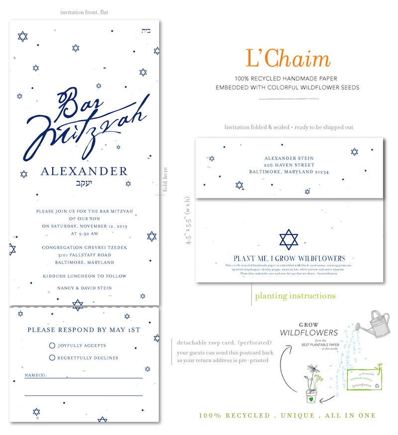 Bar Mitzvah all in one invitations