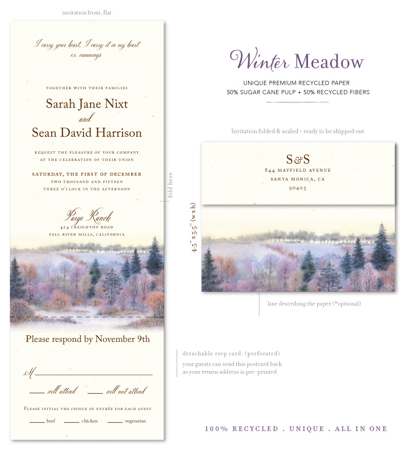 Winter Meadow wedding invitations