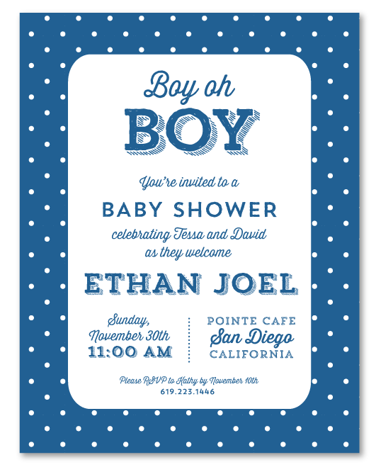Seeded Paper baby shower invitations