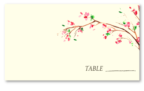 Cherry Tree wedding table cards
