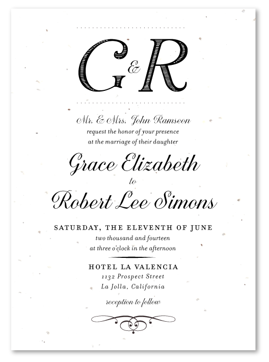 Antique Monogram Wedding Invitations