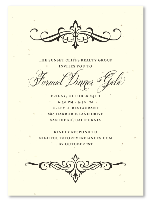 Financial Holiday Party Invitations on seeded paper | Elegant Scrolls ...
