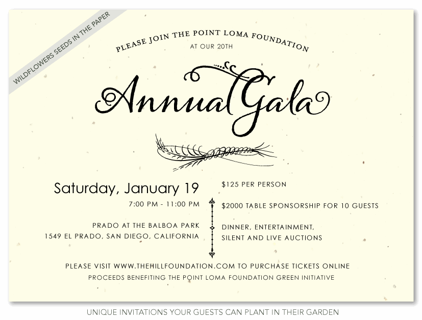 Natural Gala Invitations formal Seeded Paper