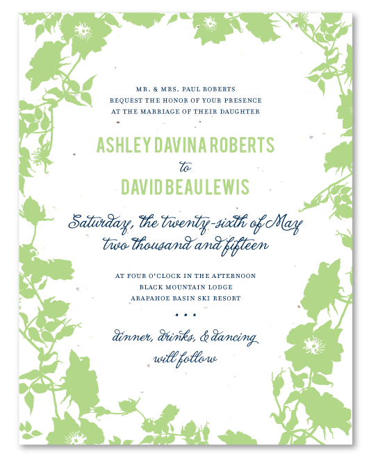 Garden wedding invitations