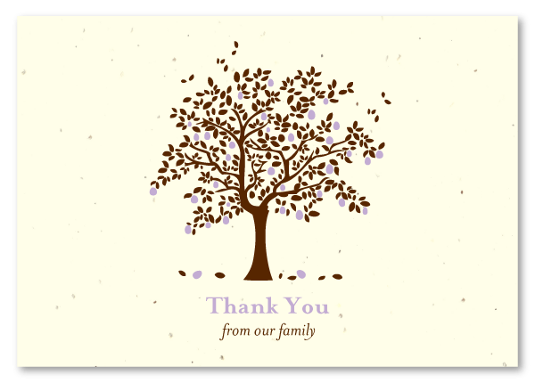 Thank you notes Apple Tree for memorial