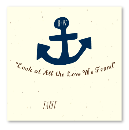 Anchor Wedding Place Cards (seeded paper)