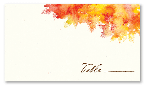 Fall Colors wedding table cards