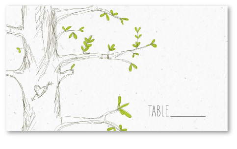 Tree wedding table cards