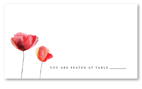 Poppies Field wedding table cards