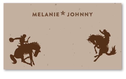 stud mare horses wedding place cards 
