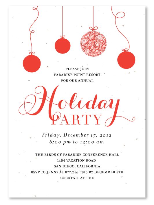 Business Party Invitations ~ Holiday Cheers by Green Business Print