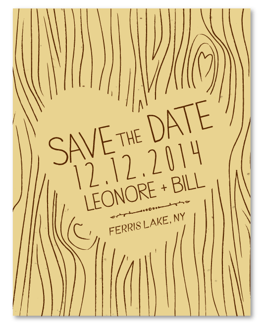 Tree Bark Save the Date for wedding