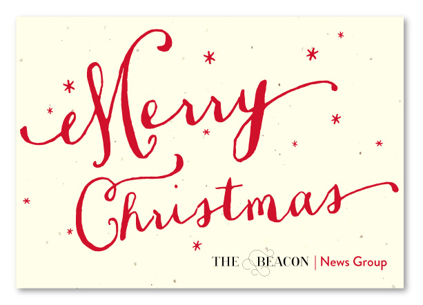 hand-written gold holiday greeting cards on seeded paper