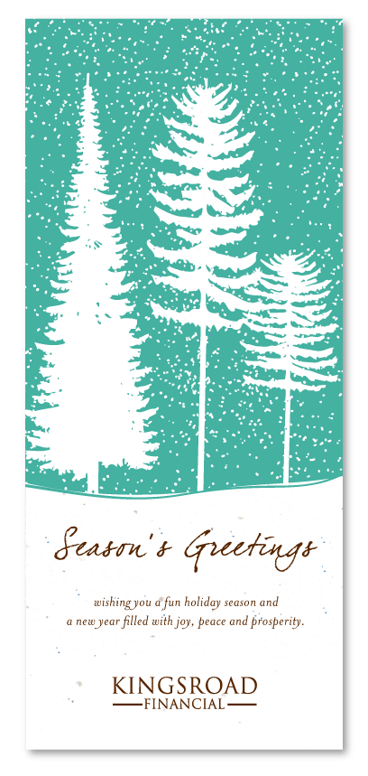 winter business holiday cards on seeded paper