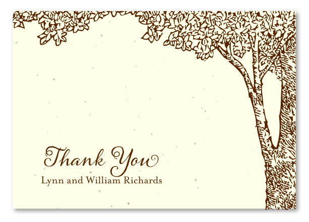 Organic Thank you notes La Foret tree (personalized)