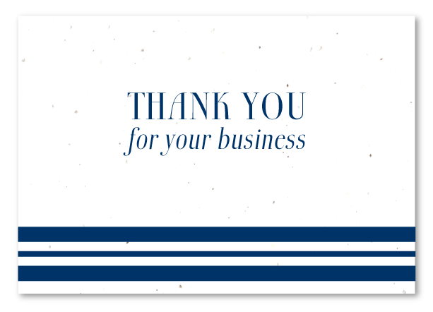 navy stripes business thank you cards