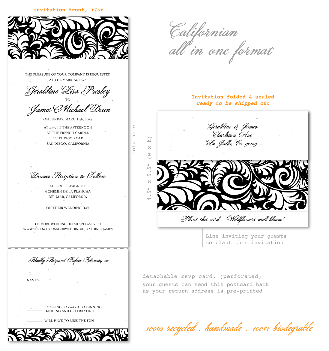 All in One Invitations for Weddings