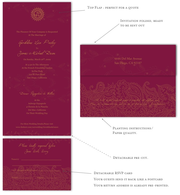 Indian theme wedding invitations