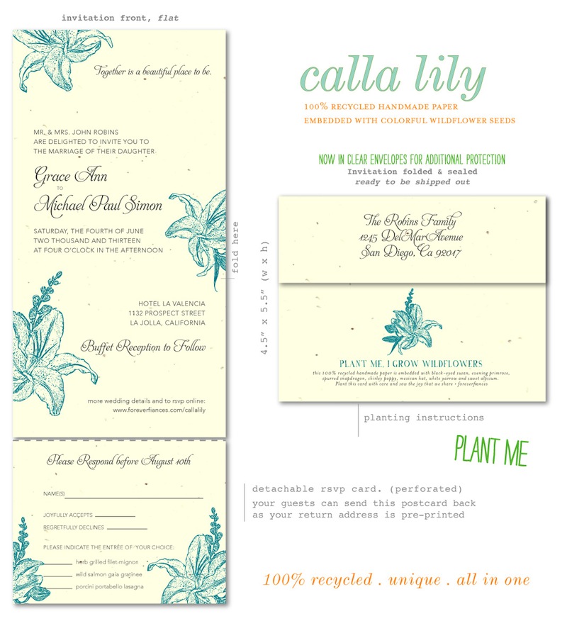Calla Lily Wedding invitations